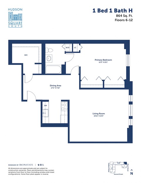 this image shows a floor plan of a 1 bedroom floor plan